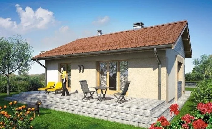 Casa prefabricada con dos habitaciones