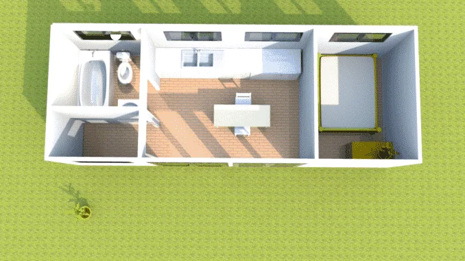 Casa prefabricada sobre ruedas